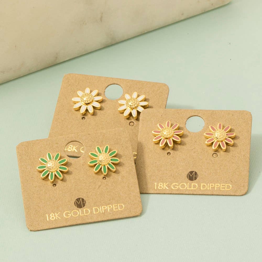 Mini Daisy Flower Stud Earrings