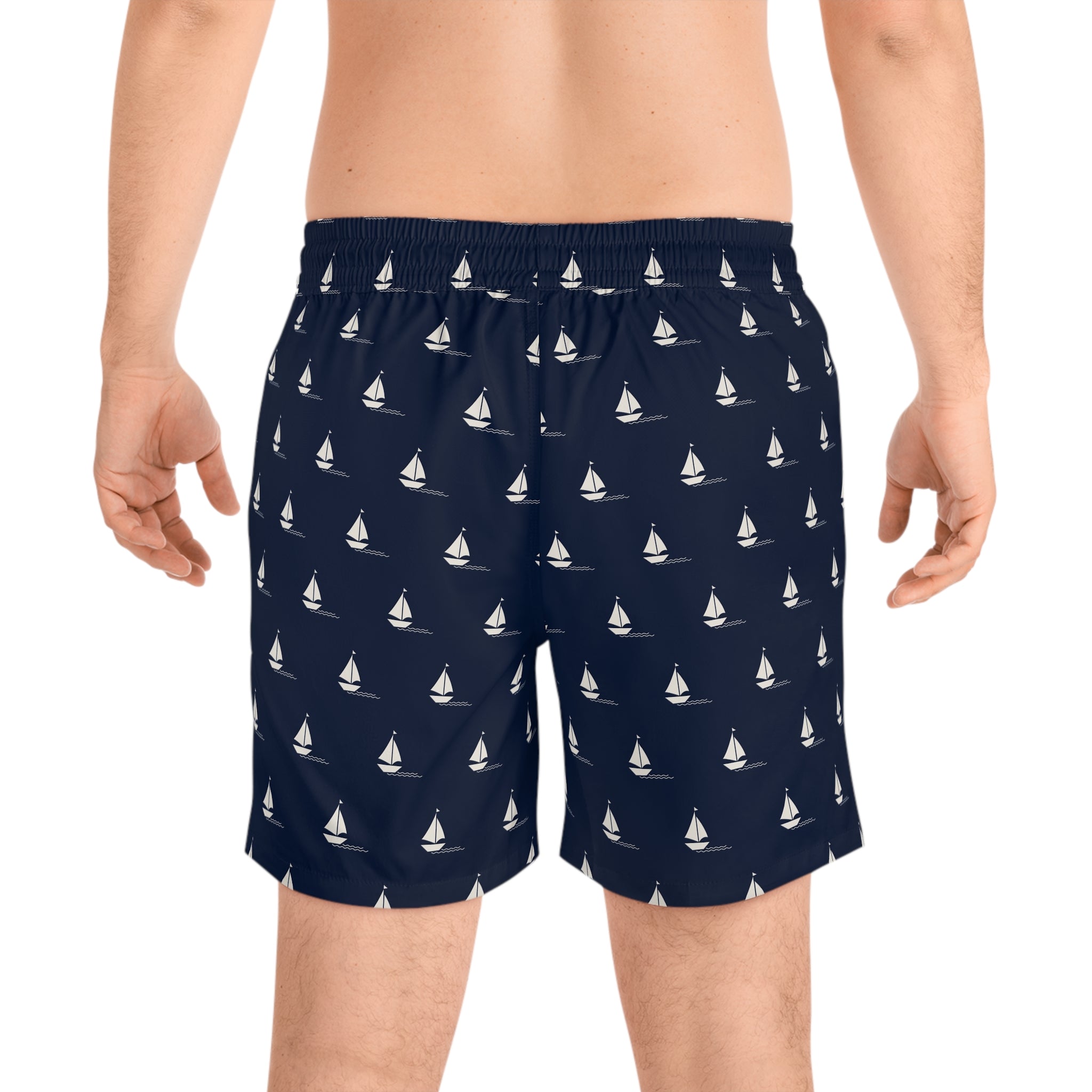 Men's Navy Sailboat Swim Shorts