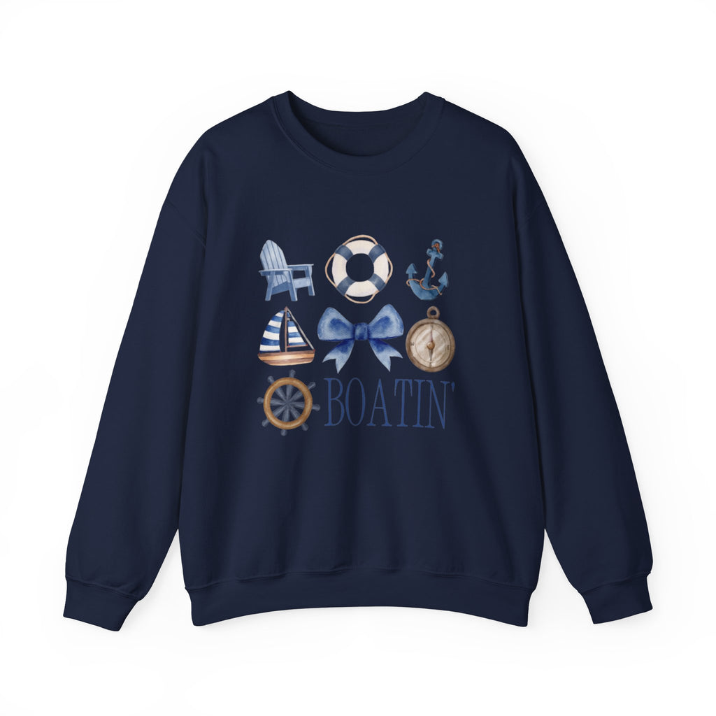 Boatin' Nautical Crewneck Sweatshirt