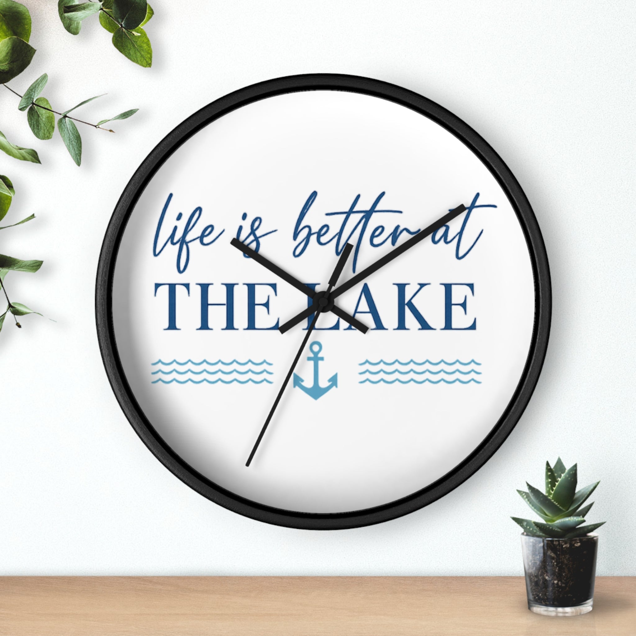 Life Is Better at the Lake Wall Clock