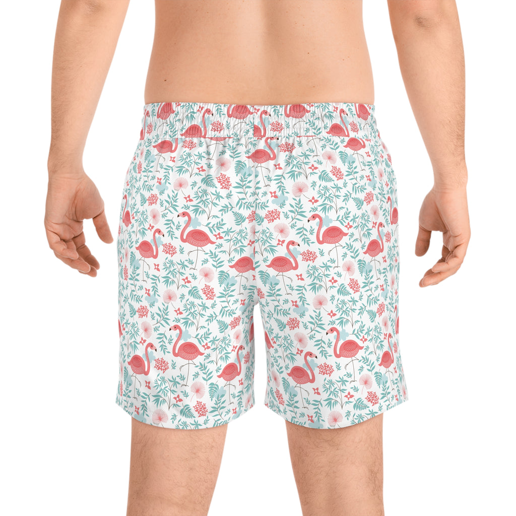 Mens Pink Flamingo Swim Shorts