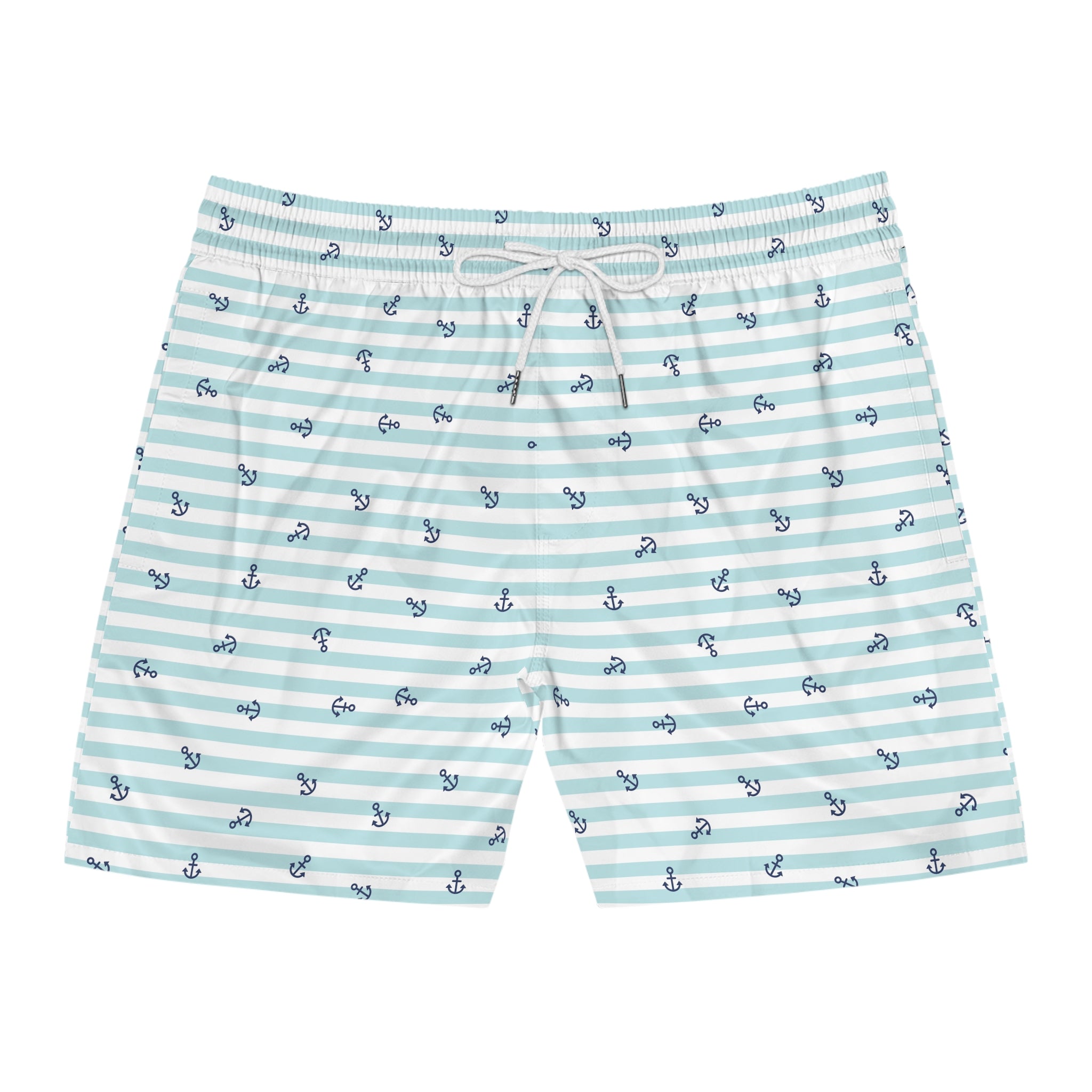 Men's Nautical Anchor Stripe Swim Shorts