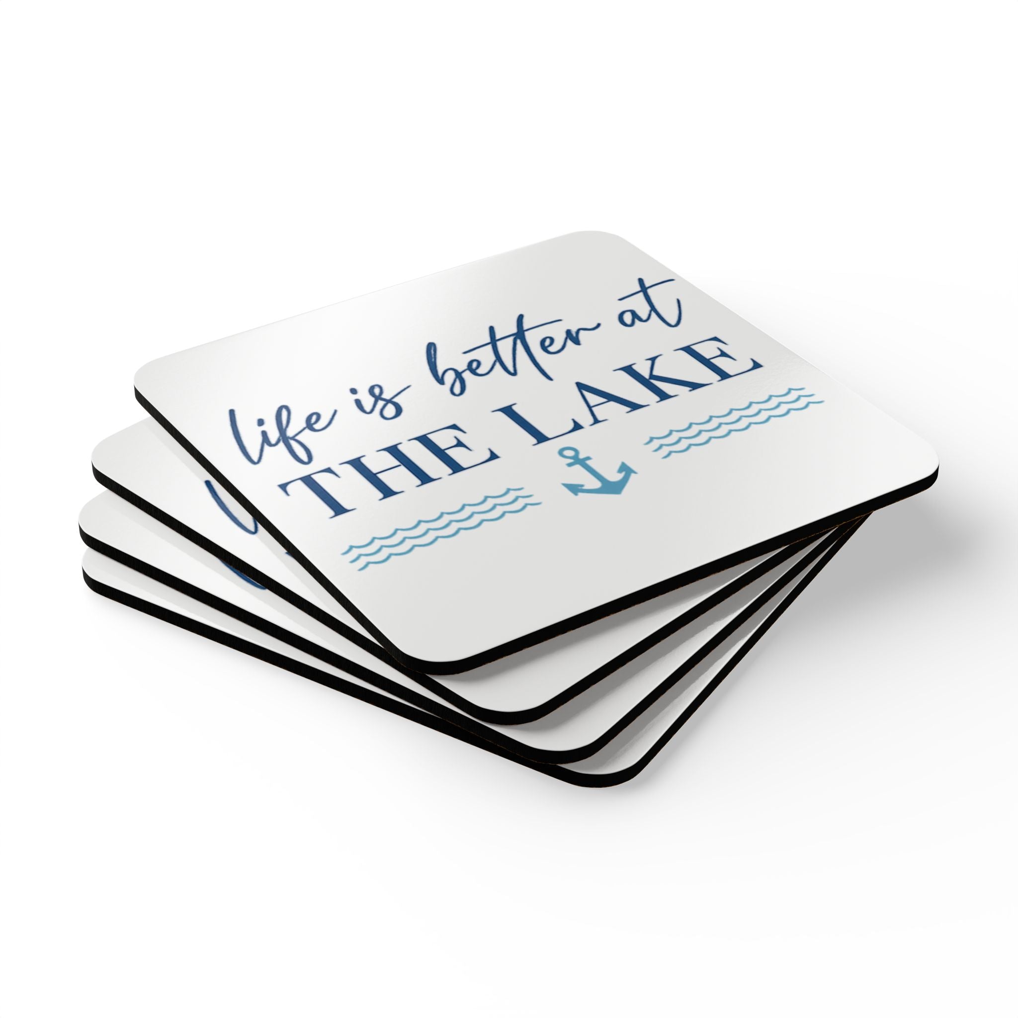 Life Is Better At The Lake Corkwood Coaster Set