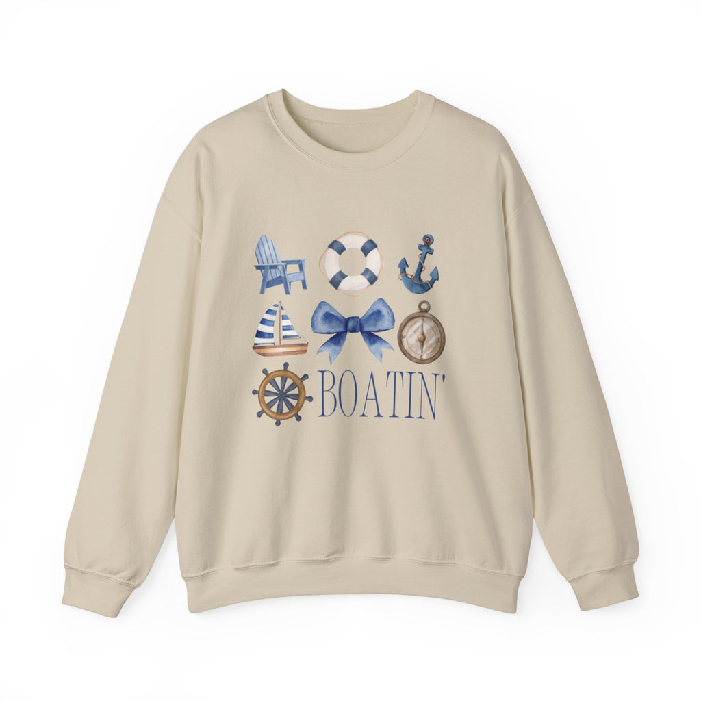 Boatin' Nautical Crewneck Sweatshirt