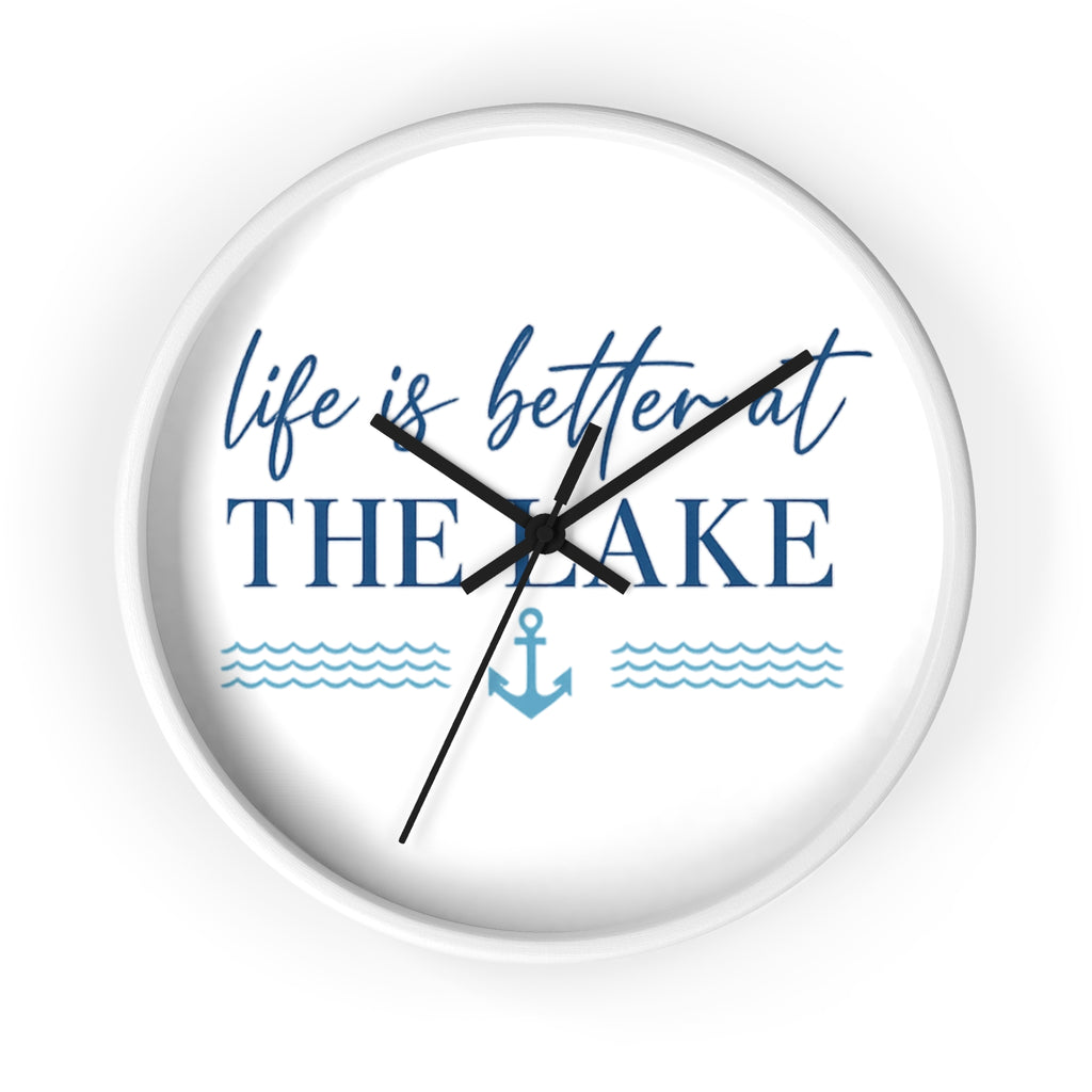 Life Is Better at the Lake Wall Clock