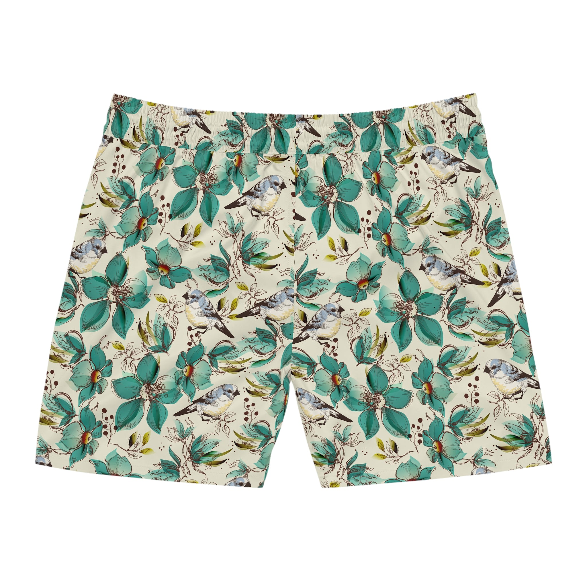 Men's Teal Floral Songbird Swim Shorts
