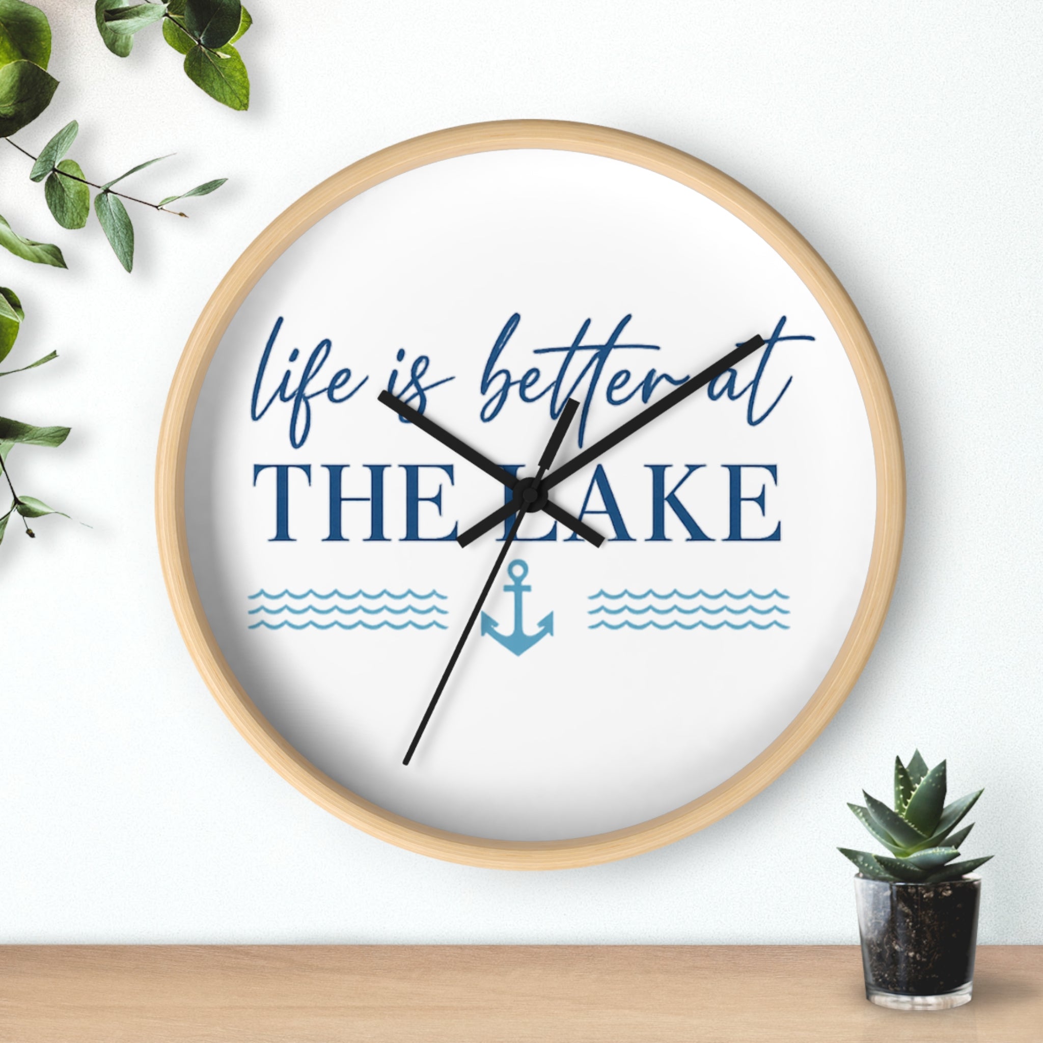Life Is Better at the Lake Wall Clock