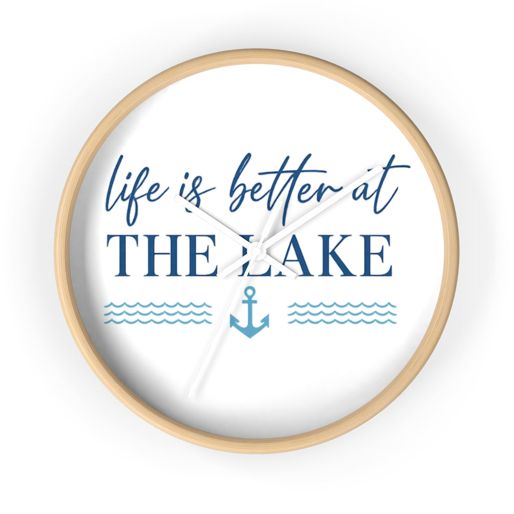 Life Is Better at the Lake Wall Clock