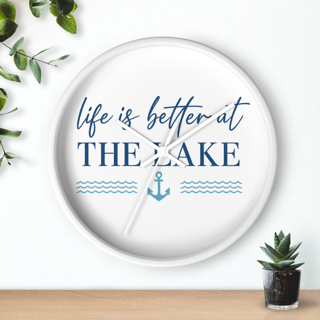 Life Is Better at the Lake Wall Clock