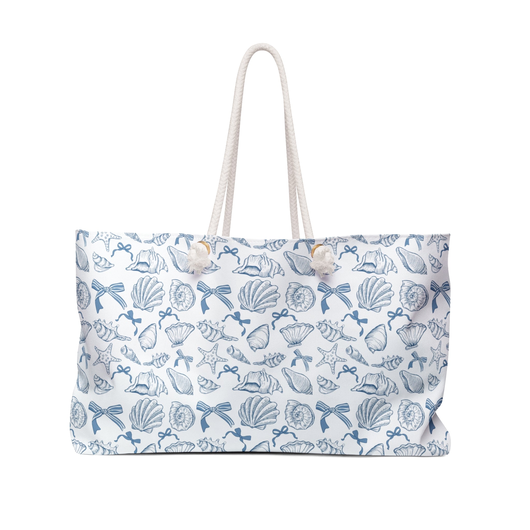 Seashell Pattern Weekender Bag — Coastal Beach Tote for Weekend Getaways