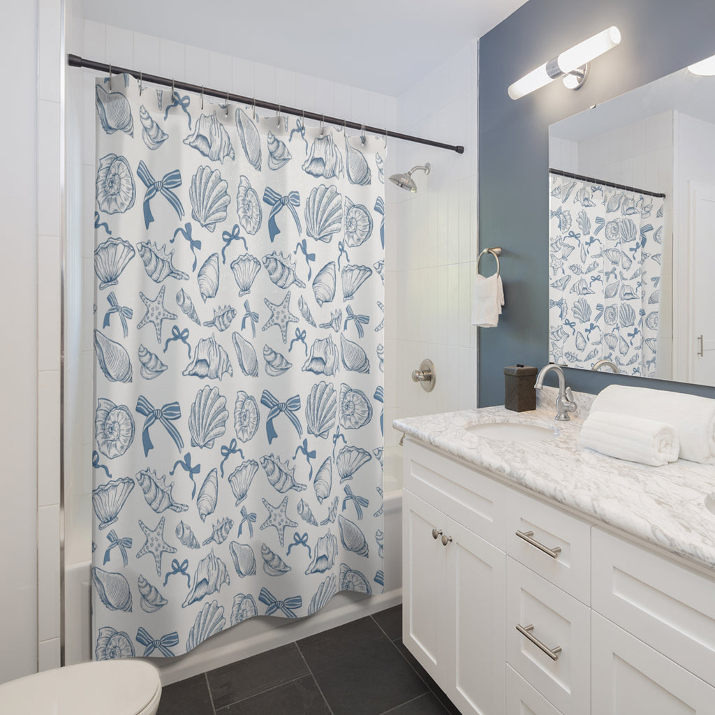 Seashell Pattern Shower Curtain