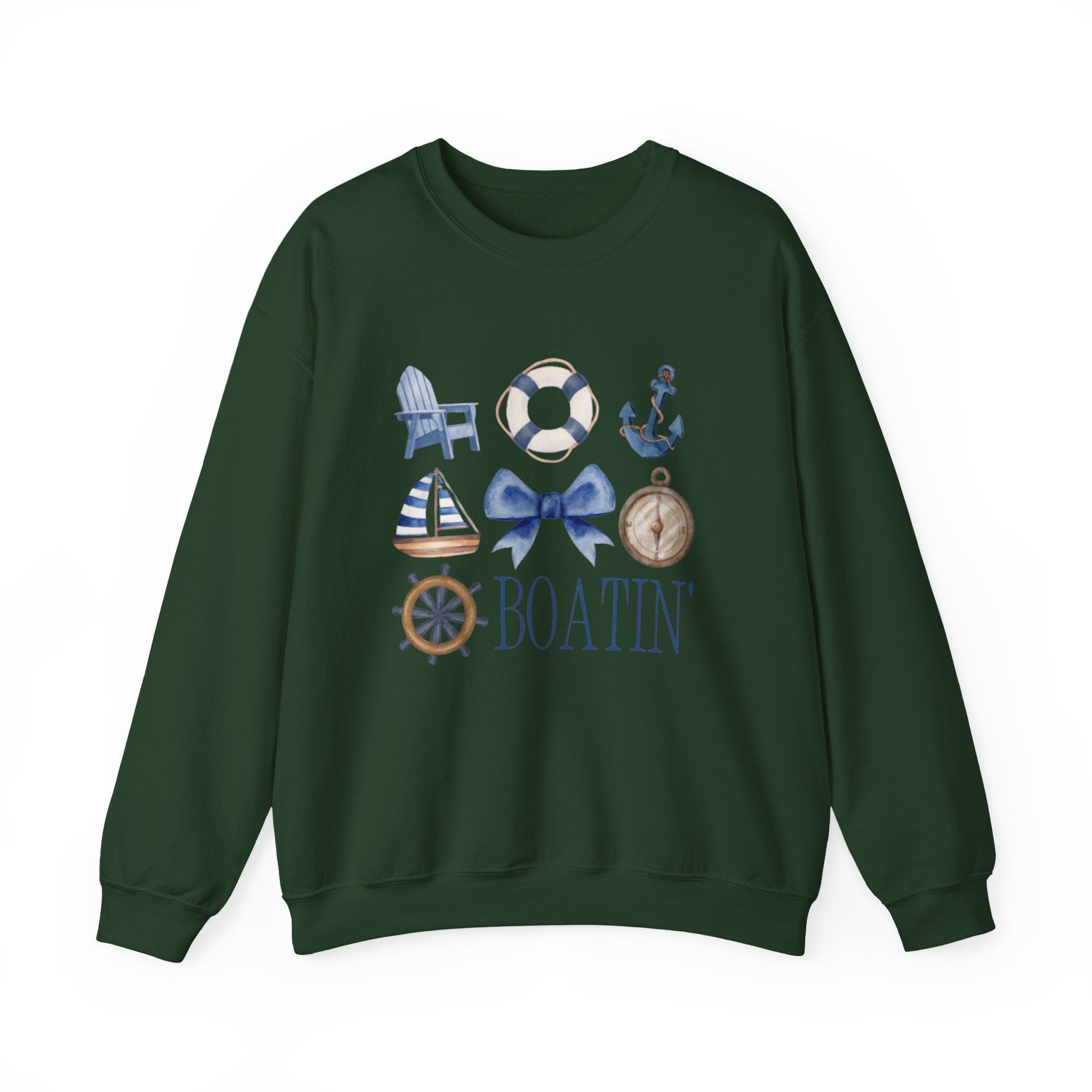 Boatin' Nautical Crewneck Sweatshirt
