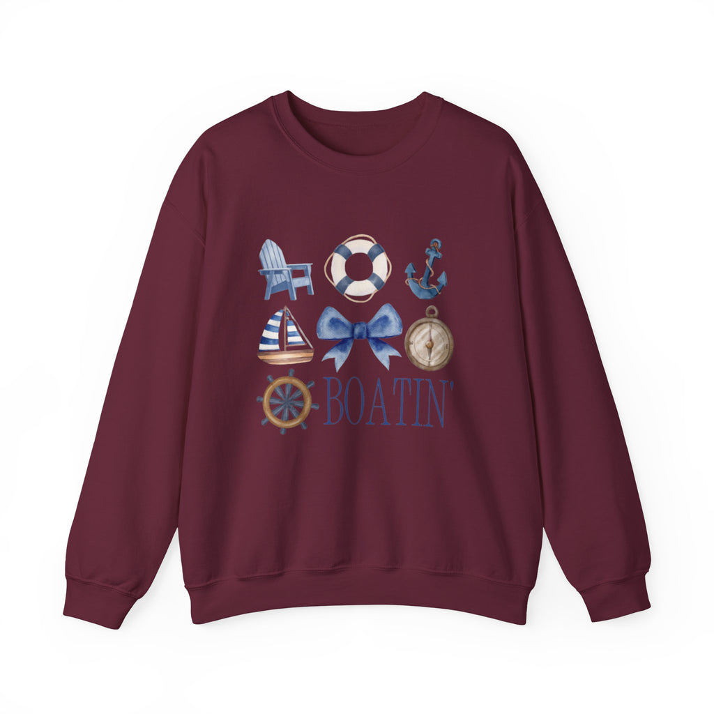 Boatin' Nautical Crewneck Sweatshirt