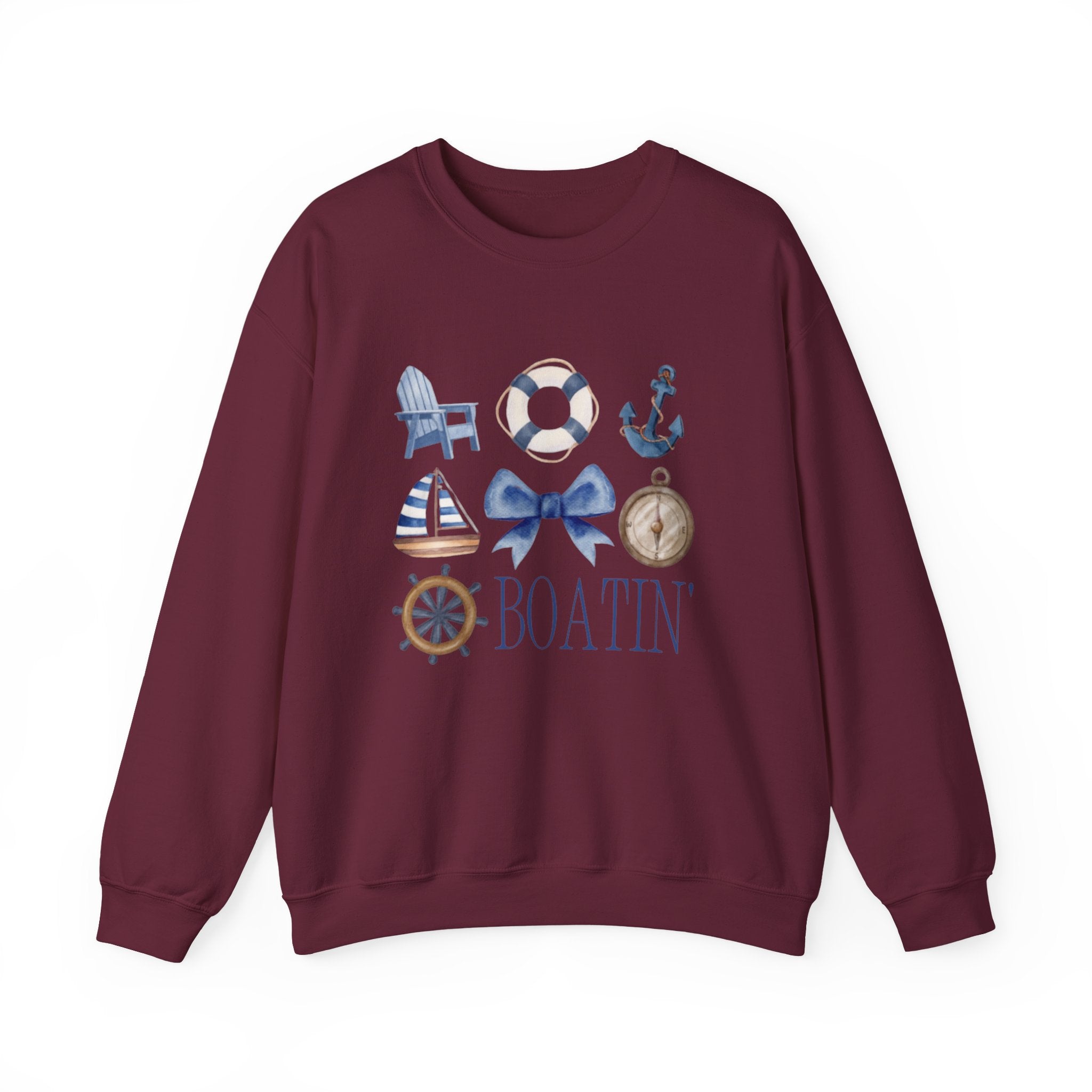 Boatin' Nautical Crewneck Sweatshirt