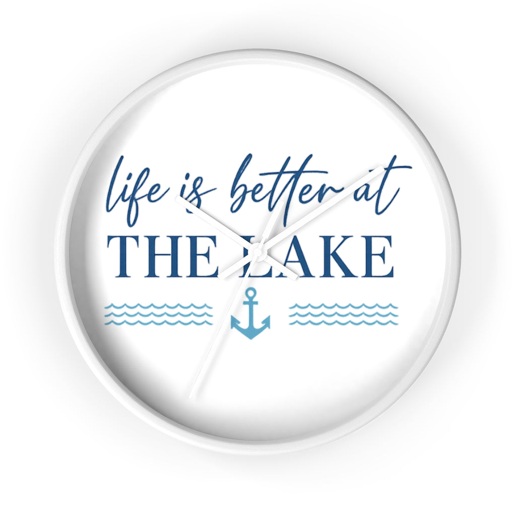 Life Is Better at the Lake Wall Clock