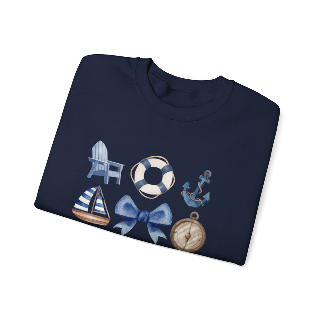 Boatin' Nautical Crewneck Sweatshirt