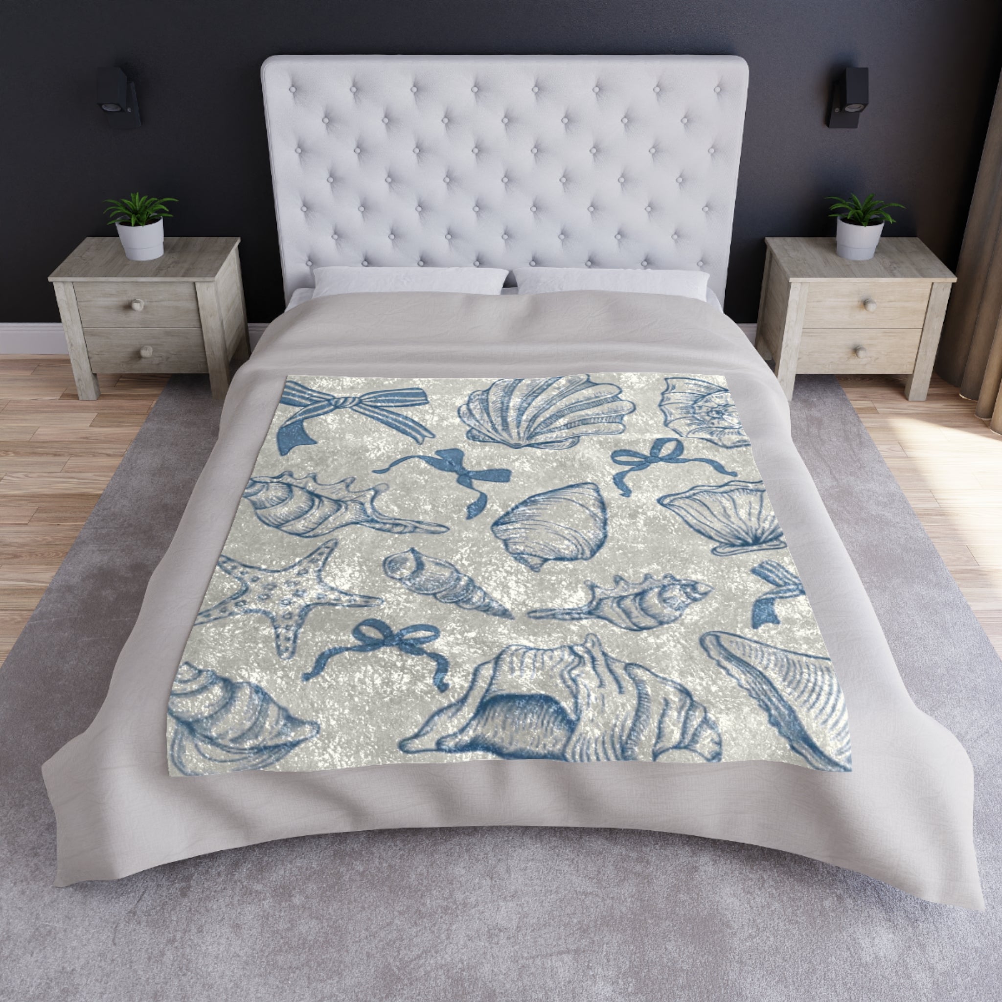 Coastal Seashell Throw Blanket