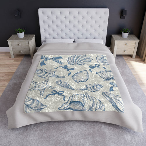 Coastal Seashell Throw Blanket