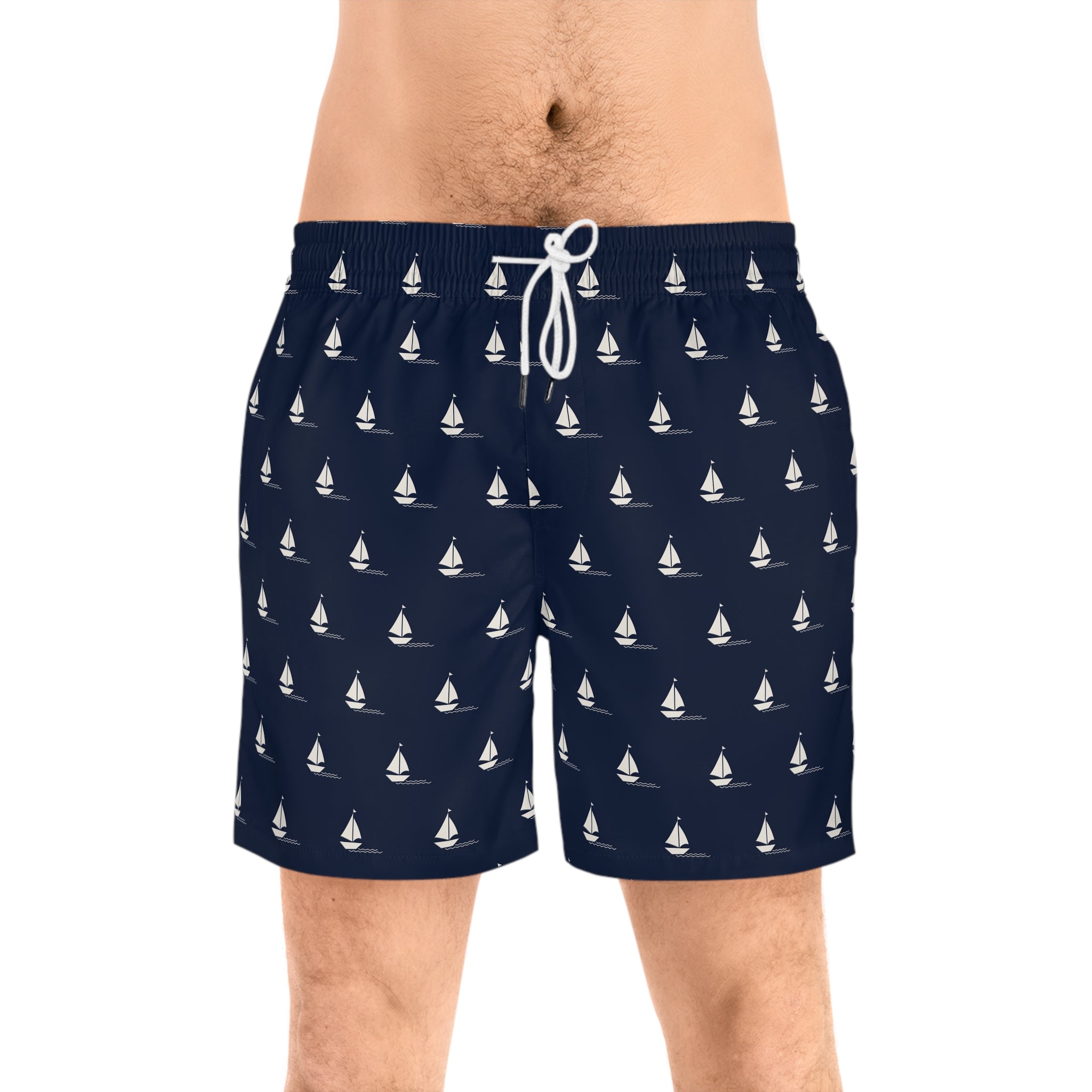 Men's Navy Sailboat Swim Shorts