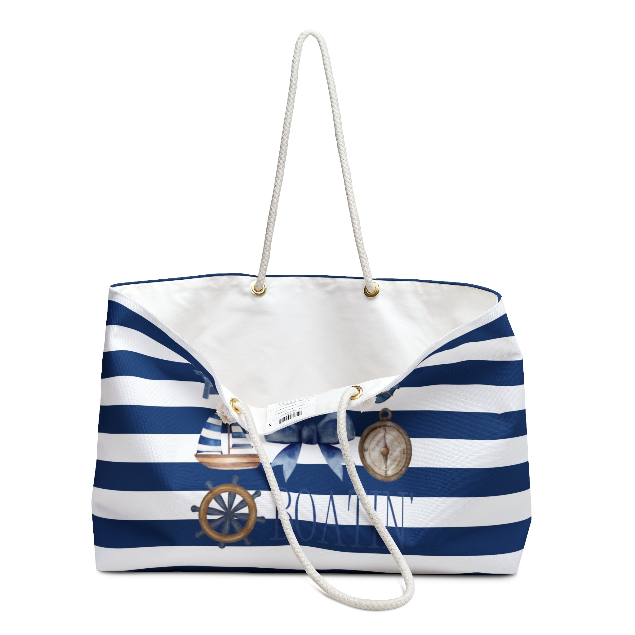 Nautical Striped Weekender Bag