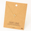 Gold Dipped Hummingbird Cutout Pendant Necklace