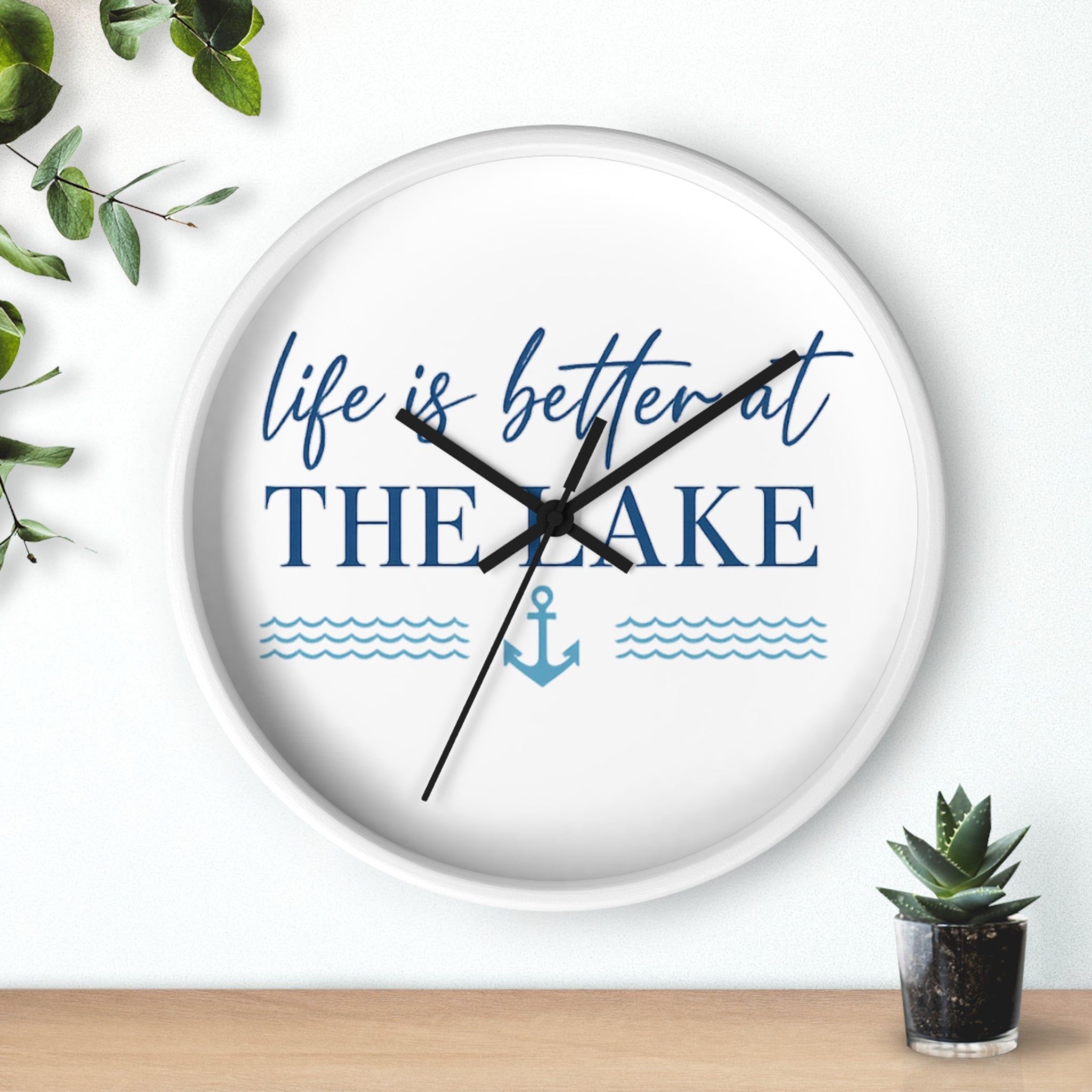 Life Is Better at the Lake Wall Clock