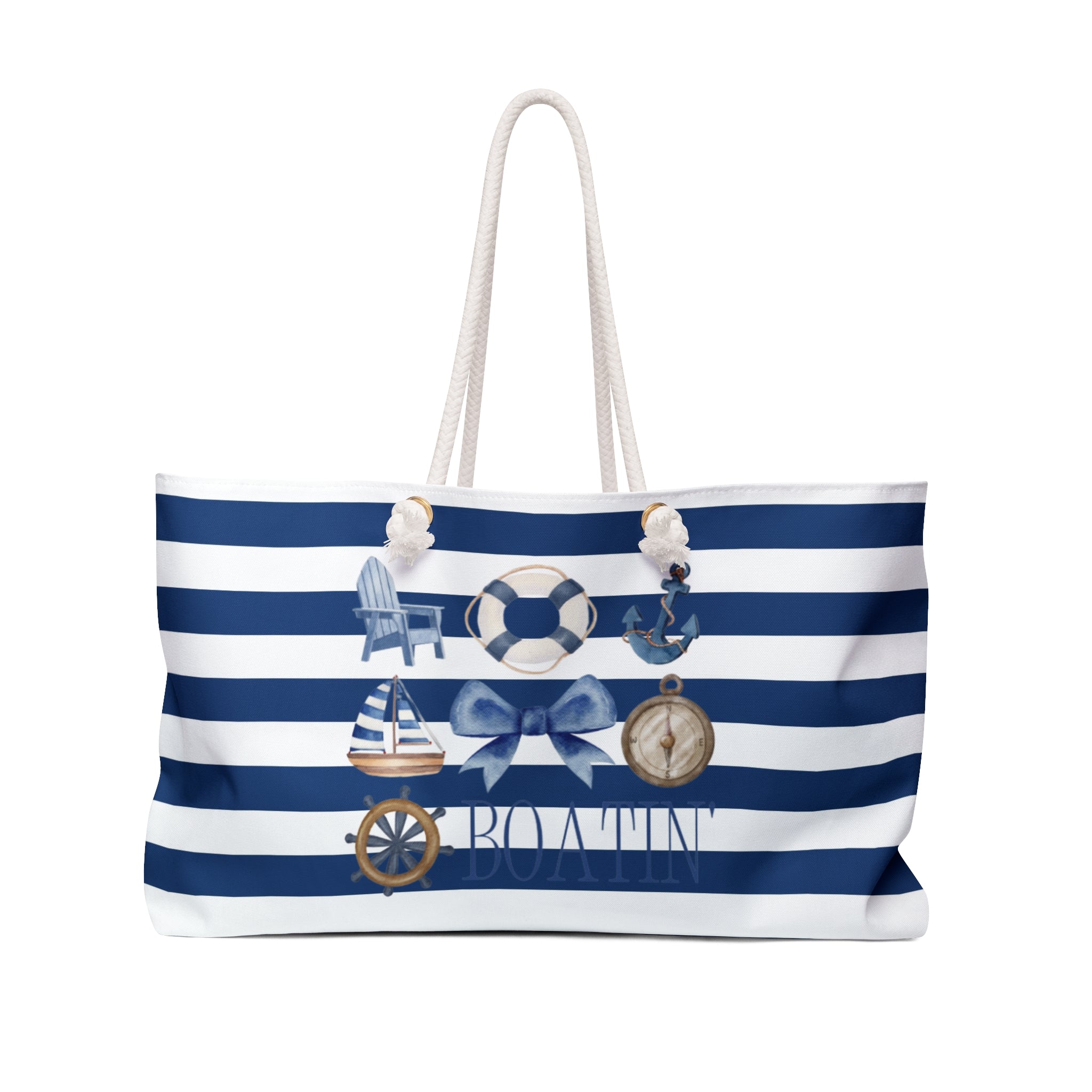 Nautical Striped Weekender Bag