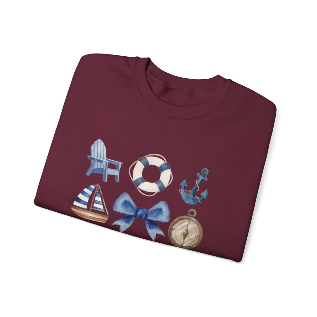 Boatin' Nautical Crewneck Sweatshirt
