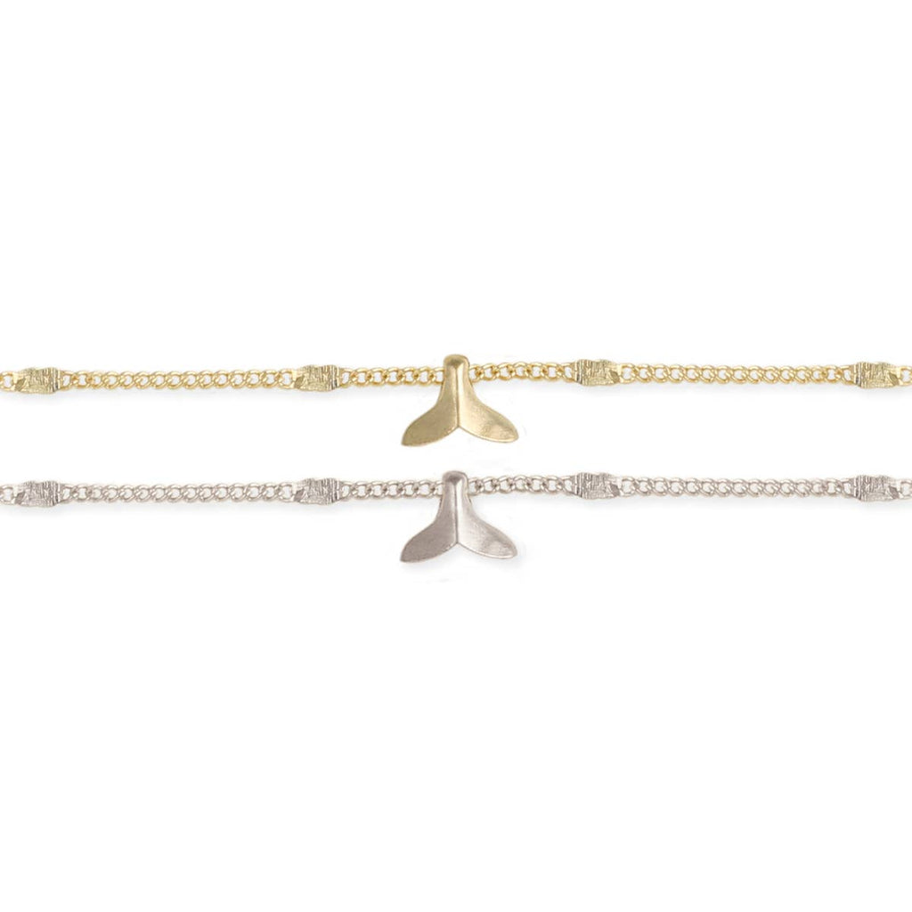 Whale Tail Charm & Chain Anklet