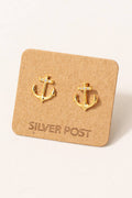 Studded Anchor Stud Earrings