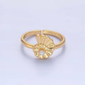 24K Gold Filled Clam Shell Pearl Adjustable Ring in Gold & Silver | U421