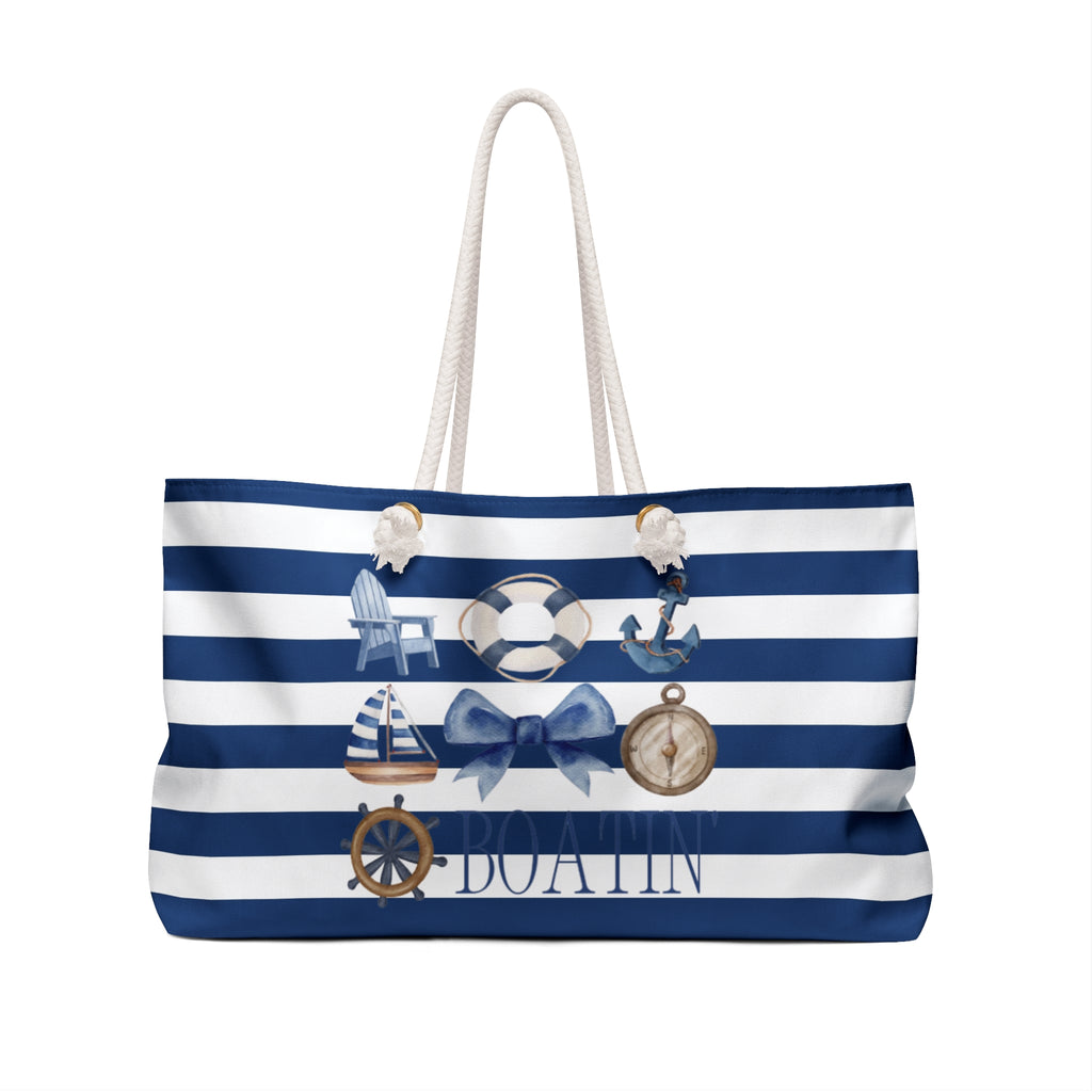 Nautical Striped Weekender Bag