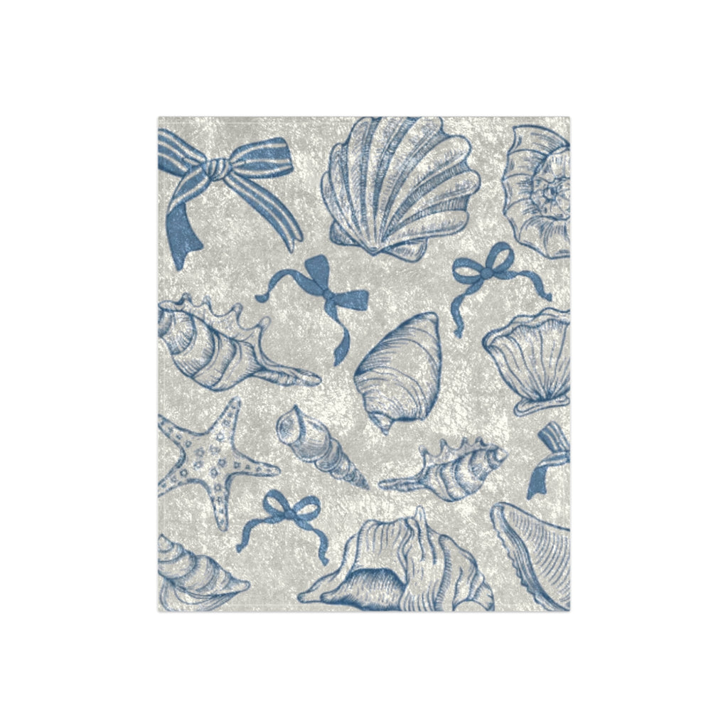 Coastal Seashell Throw Blanket