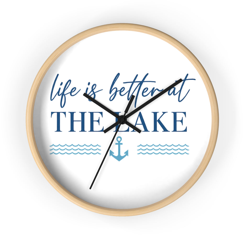 Life Is Better at the Lake Wall Clock