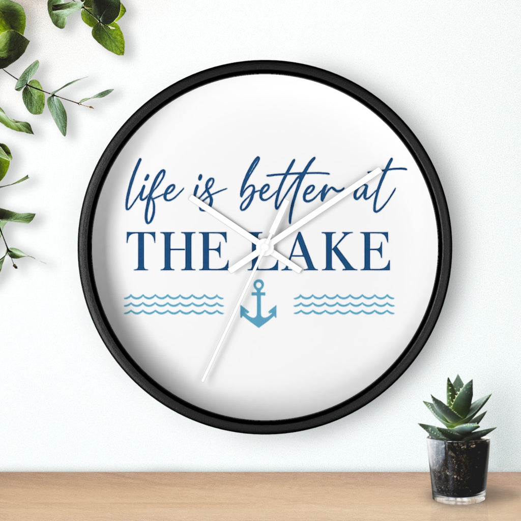 Life Is Better at the Lake Wall Clock