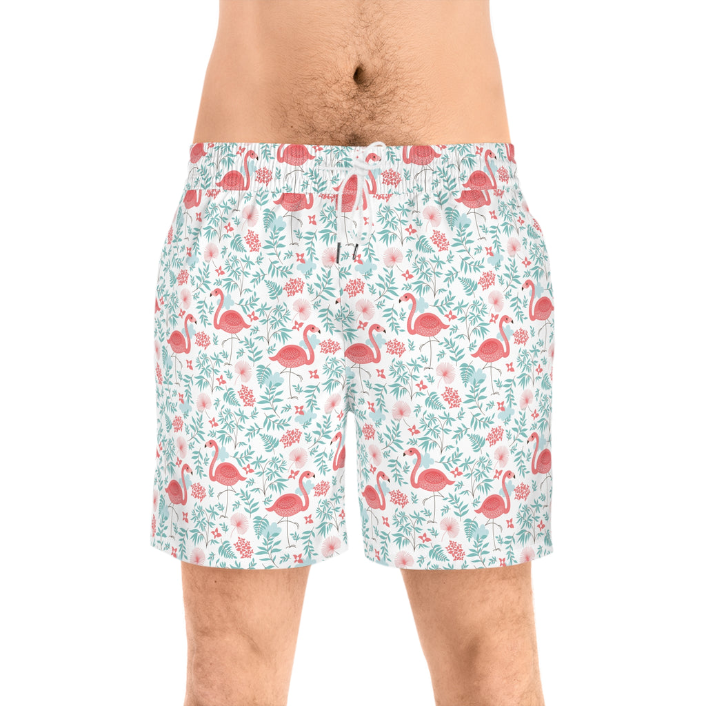 Mens Pink Flamingo Swim Shorts
