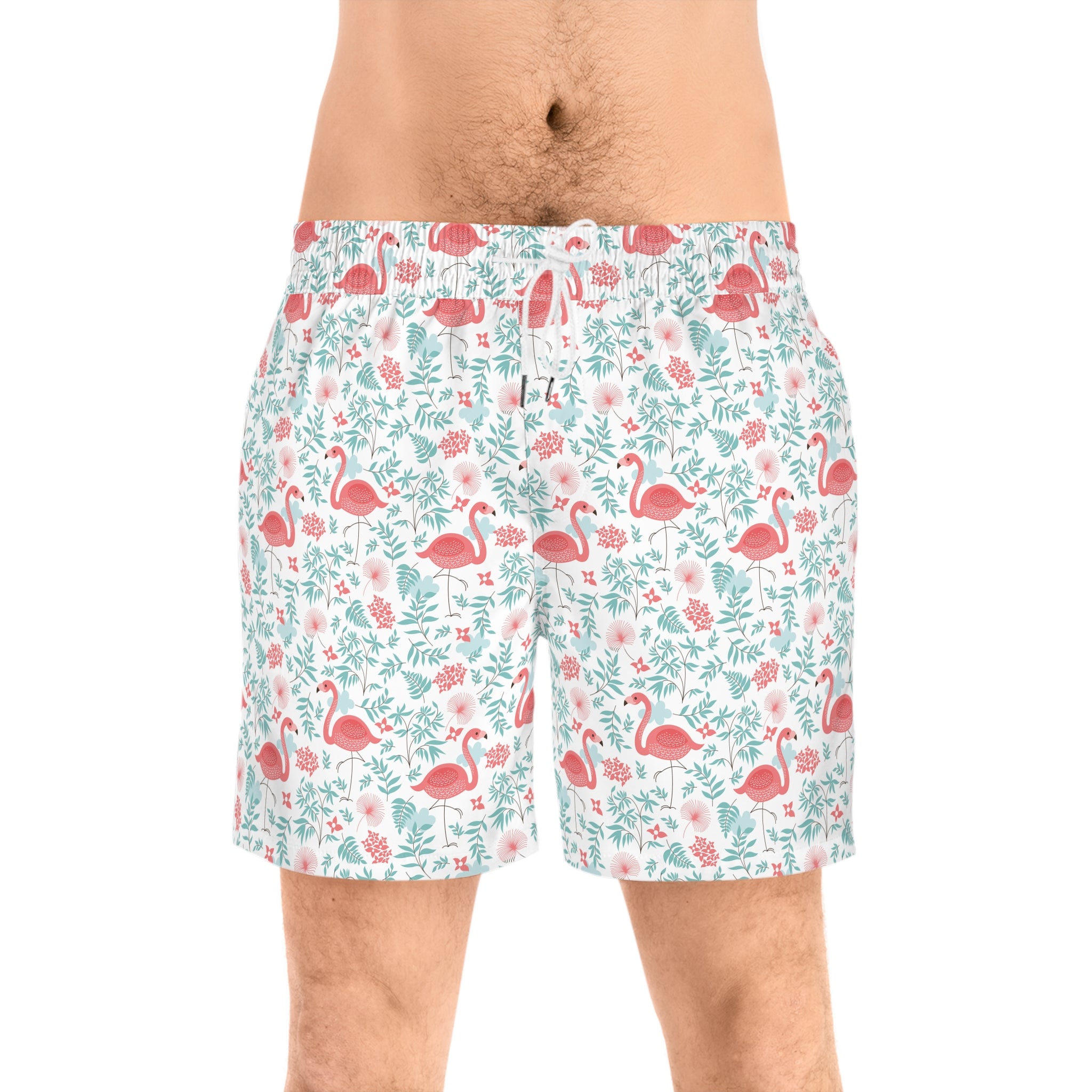 Mens Pink Flamingo Swim Shorts