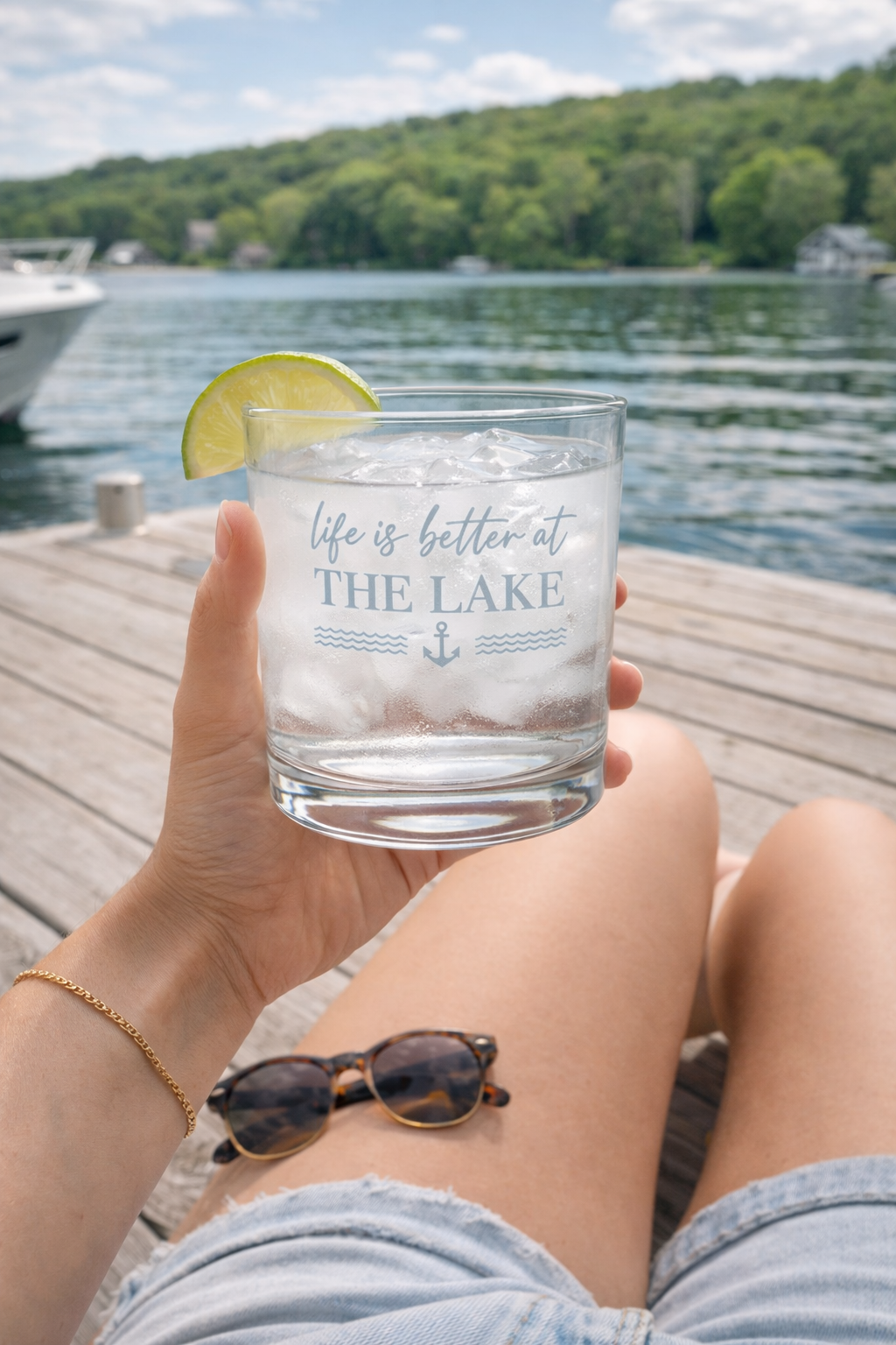 Life Is Better at the Lake Whiskey Glass