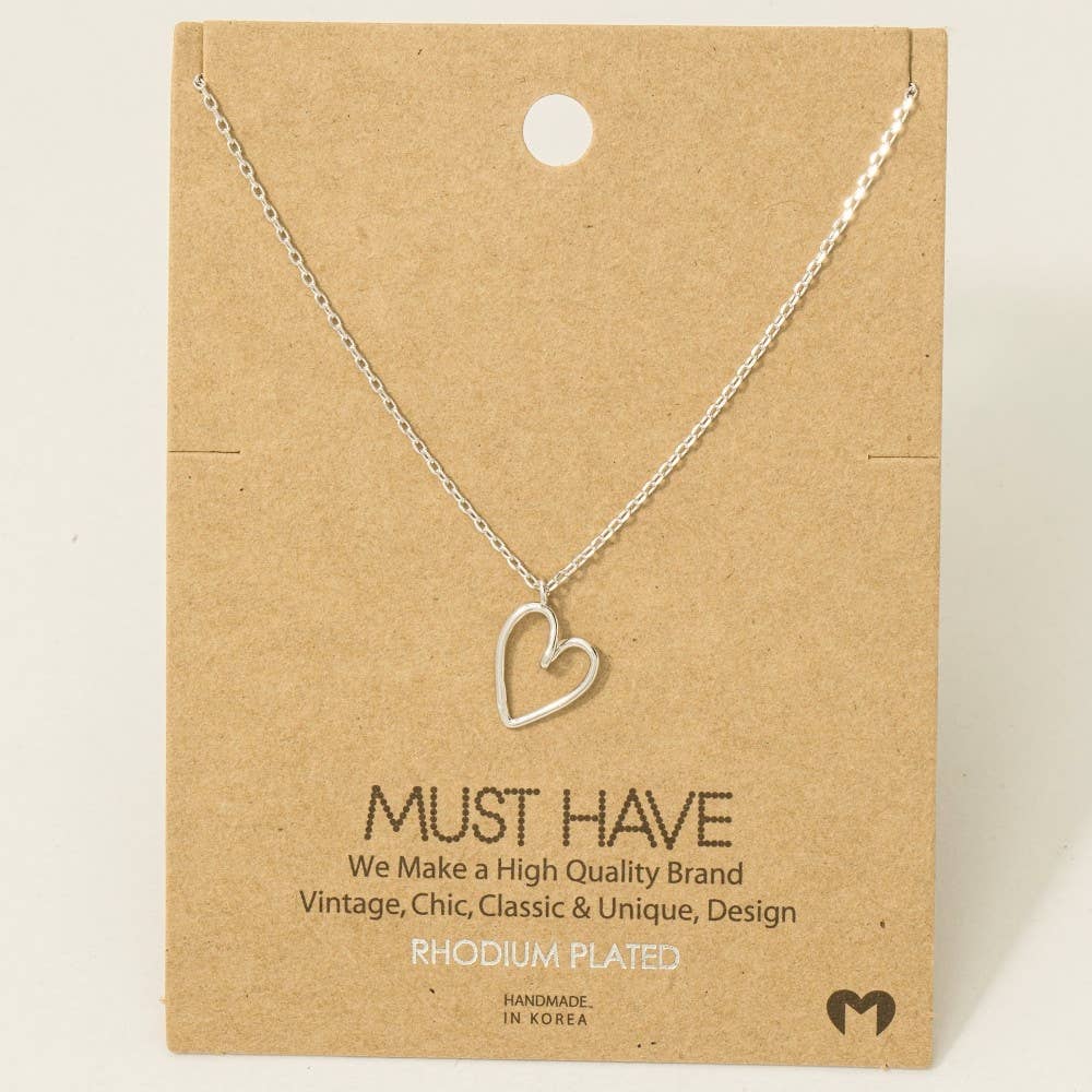 Gold Dipped Wire Heart Pendant Necklace