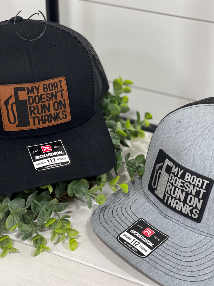 -PRE ORDER - "My Boat Doesn't Run On Thanks" Snapback Hat - SHIPS LATE MARCH/EARLY APRIL -