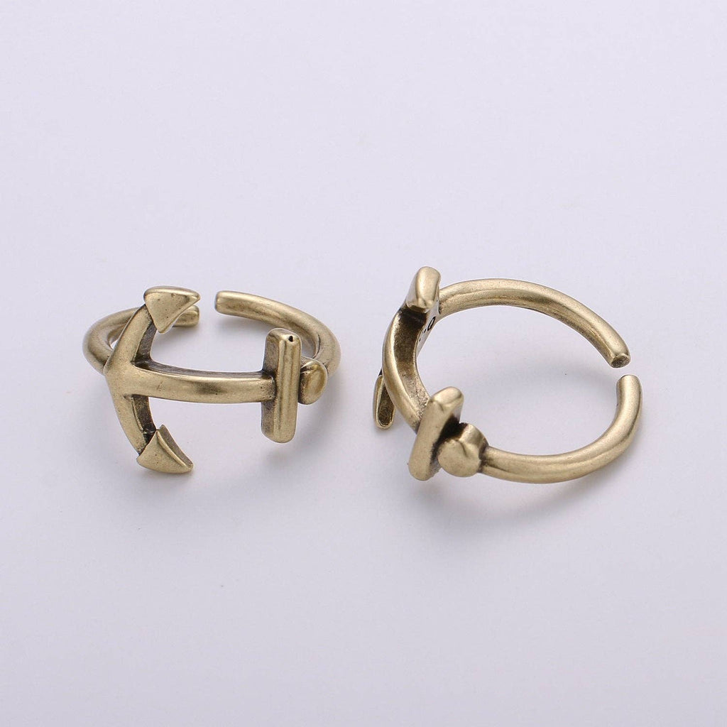 1x Sideways Anchor Ring in Gold or Antique Gold - Sideways A