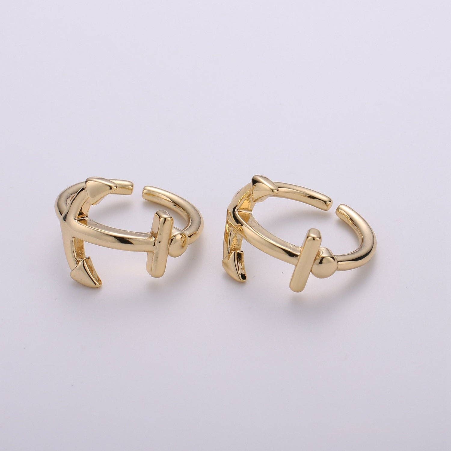 1x Sideways Anchor Ring in Gold or Antique Gold - Sideways A