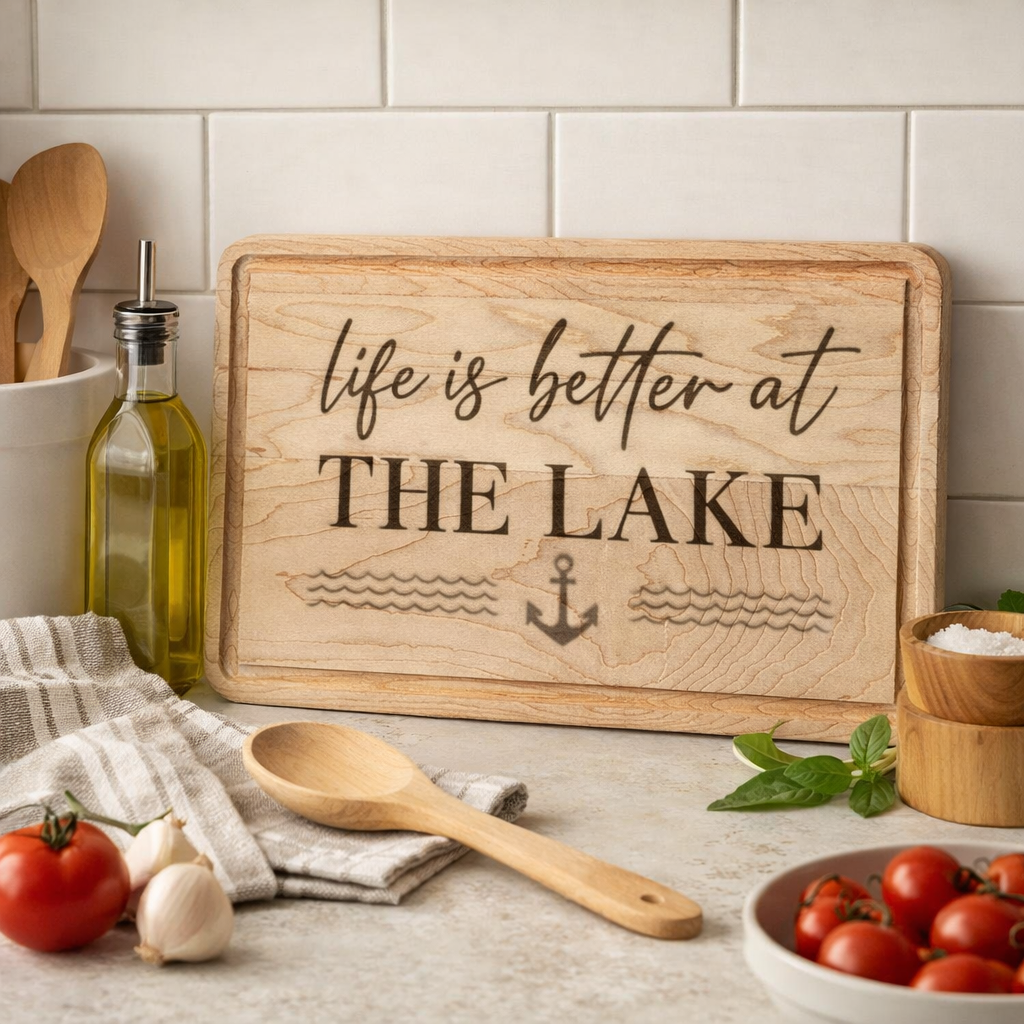 Life Is Better at the Lake Wooden Cutting Board